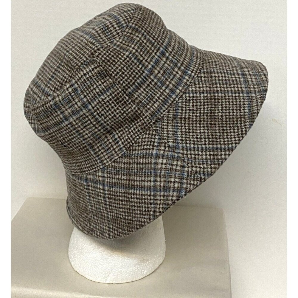 Scala Handmade Bucket Women's Hat‎ Plaid Brown Tan Blue Lined NWT